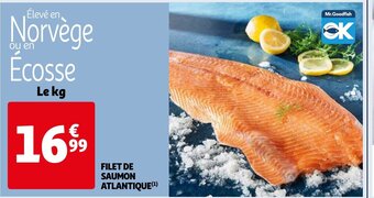 Auchan Filet de saumon atlantique le kg aanbieding
