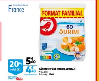 Auchan Batonnets de surimi auchan 1kg aanbieding