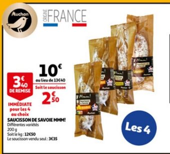 Auchan Saucisson de savoie mmm 200g aanbieding