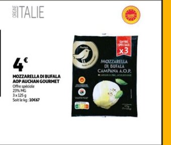 Auchan Mozzarella di bufala aop auchan gourmet aanbieding