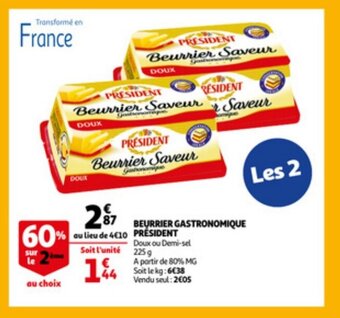 Auchan Beurrier gastronomique president 225g aanbieding