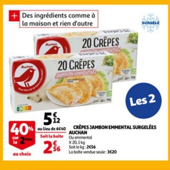 Auchan Crepes jambon emmental surgelees auchan aanbieding