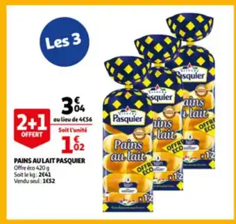 Auchan Pains au lait pasquier 420g aanbieding