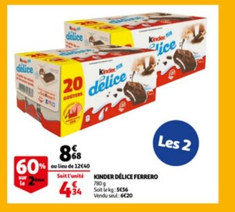 Auchan Kinder delice ferrero 780g aanbieding