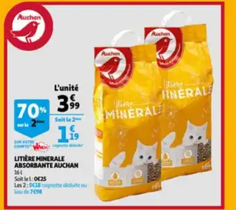 Auchan Litiere minerale absorbante auchan 16L aanbieding