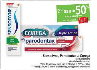 Sensodyne, parodontax of corega tandverzorging