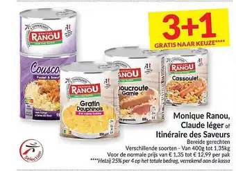 Intermarché Monique ranou, claude léger of itinéraire des saveurs bereide gerechten aanbieding