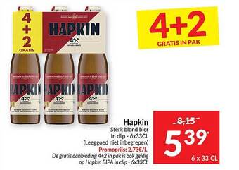 Intermarché Hapkin sterk blond bier aanbieding