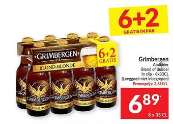 Intermarché Grimbergen abdijbier blond of dubbel aanbieding