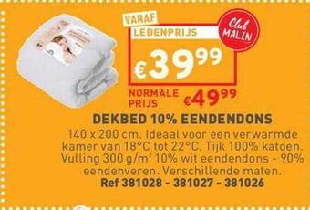 Trafic Dekbed 10% eendendons aanbieding