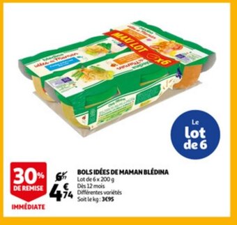 Auchan Bols idees de maman bledina aanbieding
