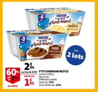 Auchan P'tit gourmand nestle aanbieding