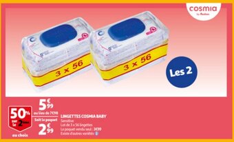 Auchan Lingettes cosmia baby aanbieding