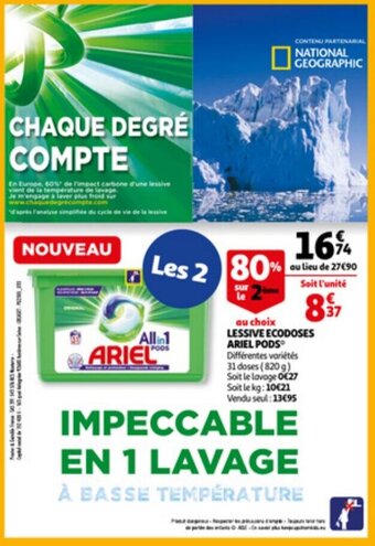Auchan Lessive ecodoses ariel pods aanbieding