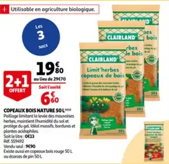 Auchan Copeaux bois nature 50 L aanbieding