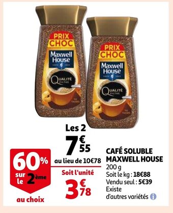 Auchan Cafe soluble maxwell house 200g aanbieding