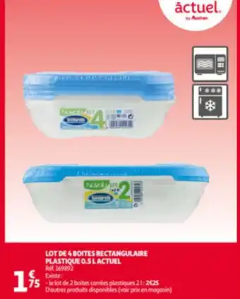 Lot de 4 boites rectangulaire plastique 0.5 L actuel