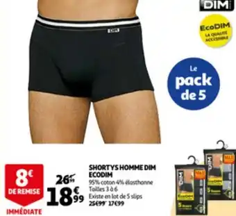 Auchan Shortys homme dim ecodim aanbieding