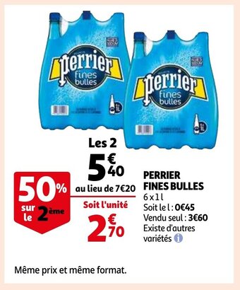 Auchan Perrier fines bulles 6 x 1L aanbieding