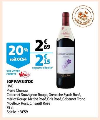 Auchan Igp pays d'oc 75cl aanbieding