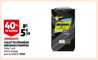 Auchan Culottes enuresie ninjamas pampers aanbieding