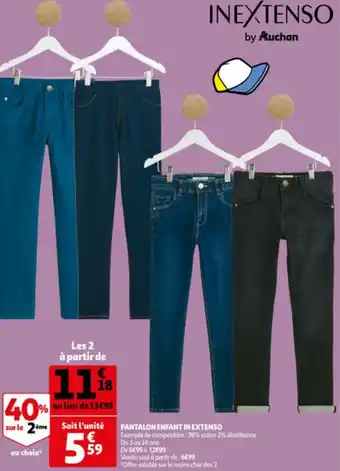 Auchan Pantalon enfant in extenso aanbieding