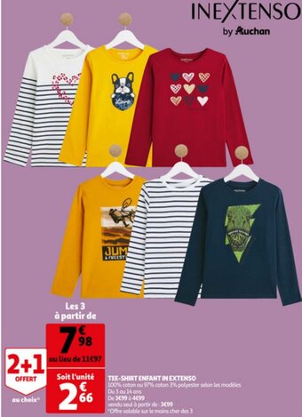 Auchan Tee-shirt enfant in extenso aanbieding