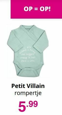 Baby & Tiener Petit villain rompertje aanbieding