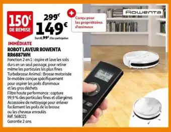 Auchan Robot laveur rowenta RR6887WH ref. 568021 aanbieding