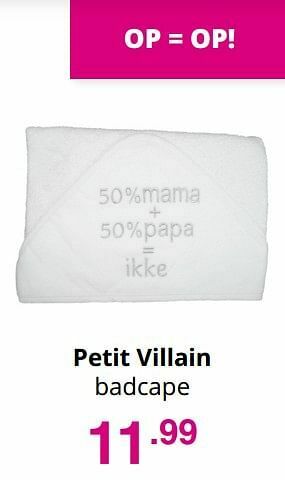 Baby & Tiener Petit villain badcape aanbieding