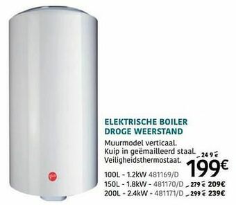 HandyHome Elektrische boiler droge weerstand aanbieding