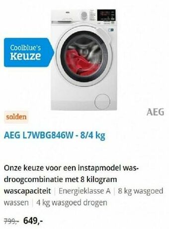 Coolblue Aeg l7wbg846w aanbieding
