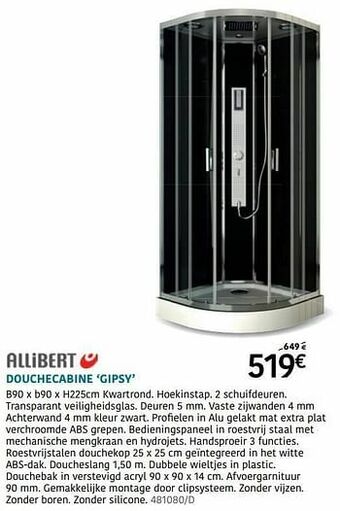 HandyHome Douchecabine gipsy aanbieding