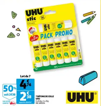 Auchan 7 Batons de colle UHU aanbieding