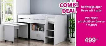 Baby & Tiener Halfhoogslaper beau wit - grijs aanbieding
