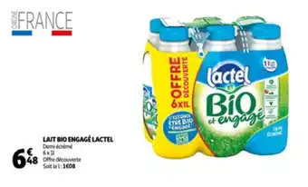 Auchan Lait bio engage lactel 6x1L aanbieding