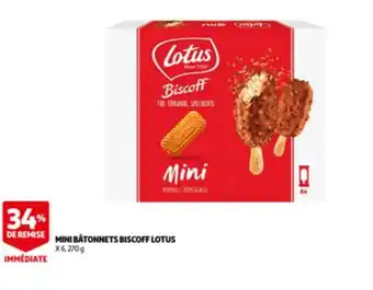Auchan Mini batonnets biscoff lotus 270g aanbieding