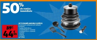 Auchan Set a poignee amovible 10 pieces aanbieding