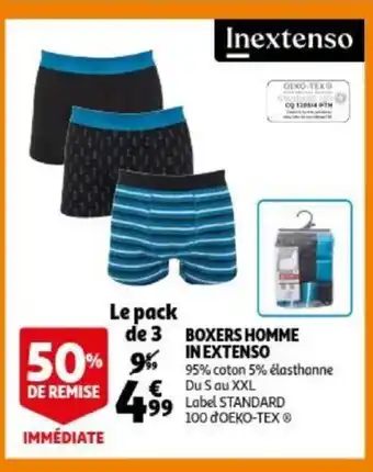 Auchan Inextenso Boxers homme le pack de 3 aanbieding