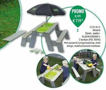Aksent zand-, water- + picknicktafel
