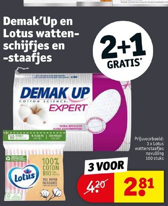 Kruidvat Demak'up en lotus wattenschijfjes en staafjes aanbieding