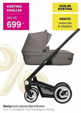 Baby & Tiener Mutsy icon leisure fjord brown aanbieding