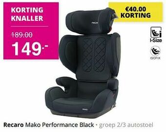Baby & Tiener Recaro mako performance black aanbieding