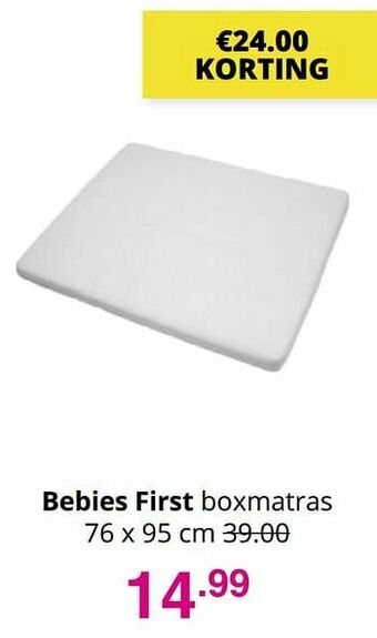 Baby & Tiener Bebies first boxmatras aanbieding
