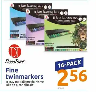 Action DecoTime Fine twinmarkers 16-pack aanbieding
