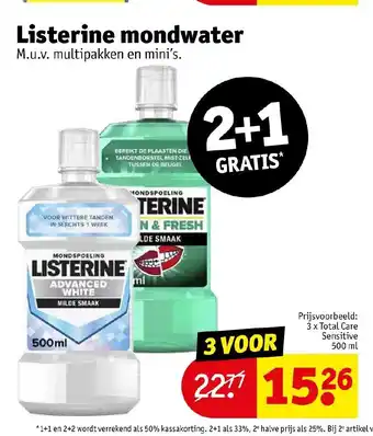 Kruidvat Listerine mondwater 2+1 gratis aanbieding
