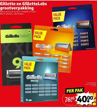 Kruidvat Gillette en gillettelabs grootverpakking aanbieding