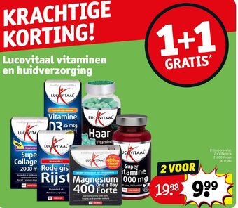 Kruidvat Lucovitaal vitaminen en huidverzorging 1+1 gratis aanbieding