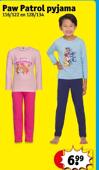 Kruidvat Paw patrol pyjama aanbieding