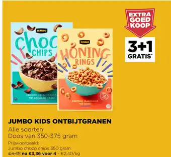 Jumbo kids ontbijtgranen alle soorten 3+1 gratis